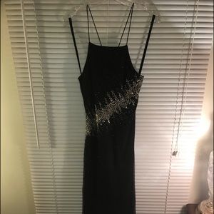 Black sparkling dress, spaghetti straps